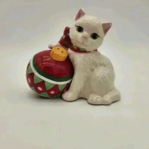 NWT Fritz & Floyd 2008 Super Cute Yuletide Cat‎ Salt & Pepper Shakers Holiday